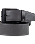 GRAY EMBOSSED ALLIGATOR BELT