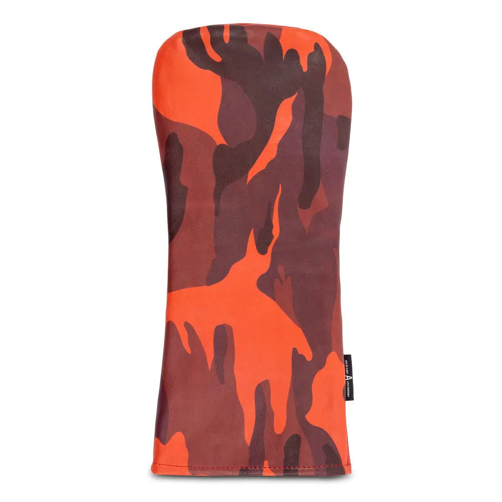 RED CAMO LEATHER DRIVER HEADCOVER