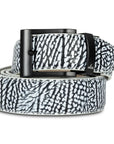 WHITE & BLACK EMBOSSED ELEPHANT BELT
