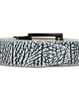 WHITE & BLACK EMBOSSED ELEPHANT BELT