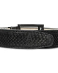 BLACK SUEDE EMBOSSED PYTHON BELT