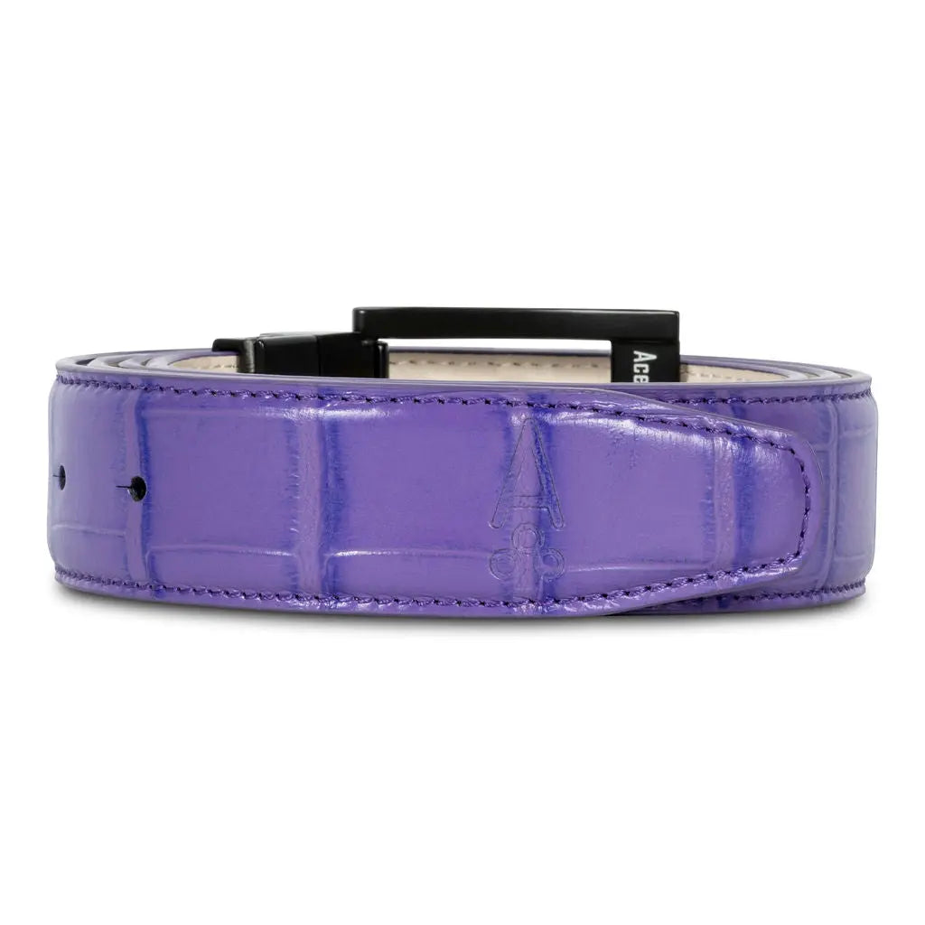 PURPLE EMBOSSED ALLIGATOR BELT