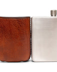 BROWN LEATHER FLASK