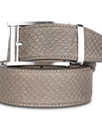 GRAY EMBOSSED PYTHON BELT