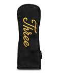THREE - BLACK LEATHER FW WOOD HEADCOVER