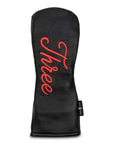 THREE - BLACK LEATHER FW WOOD HEADCOVER