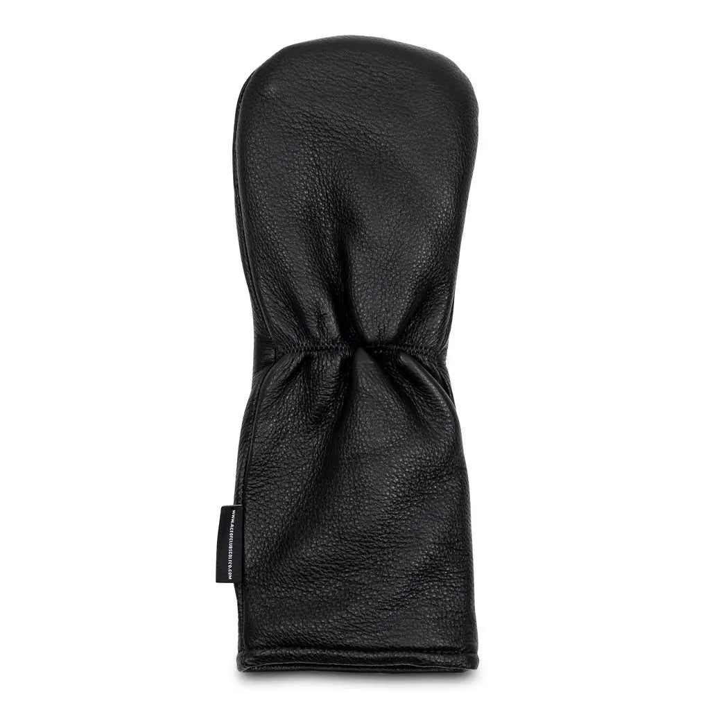FIVE - BLACK LEATHER WITH RED EMBROIDERY FW WOOD HEADCOVER