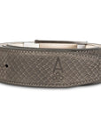 GRAY EMBOSSED PYTHON BELT