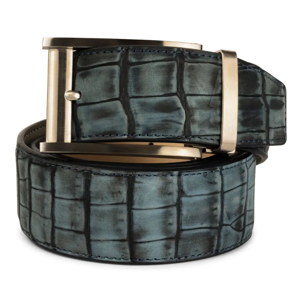 COBALT ALLIGATOR BELT