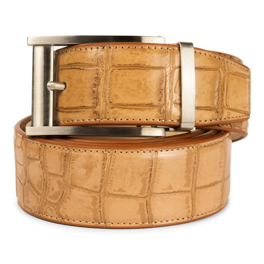 TAN ALLIGATOR BELT