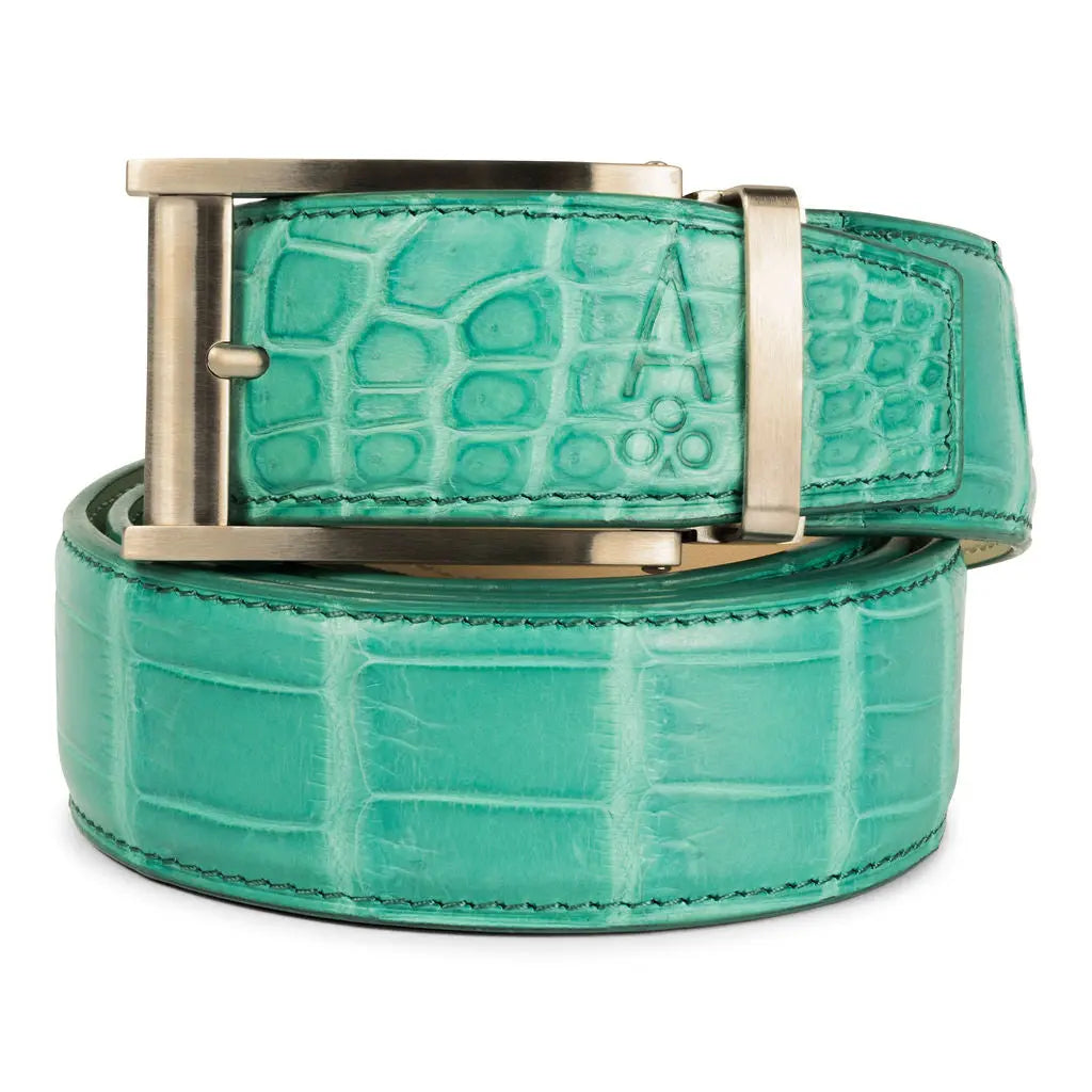 TEAL ALLIGATOR BELT