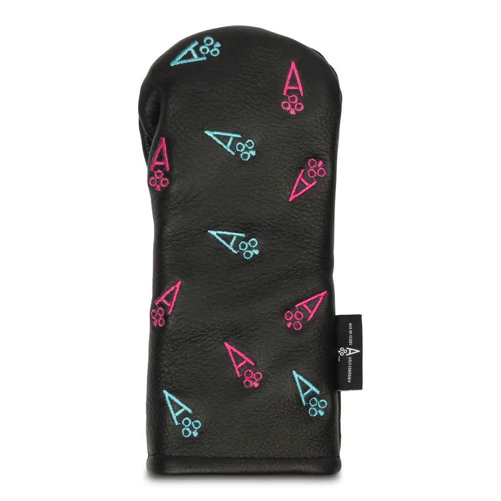 DANCING ACE - BLACK LEATHER TEAL AND PINK EMBROIDERED HYBRID