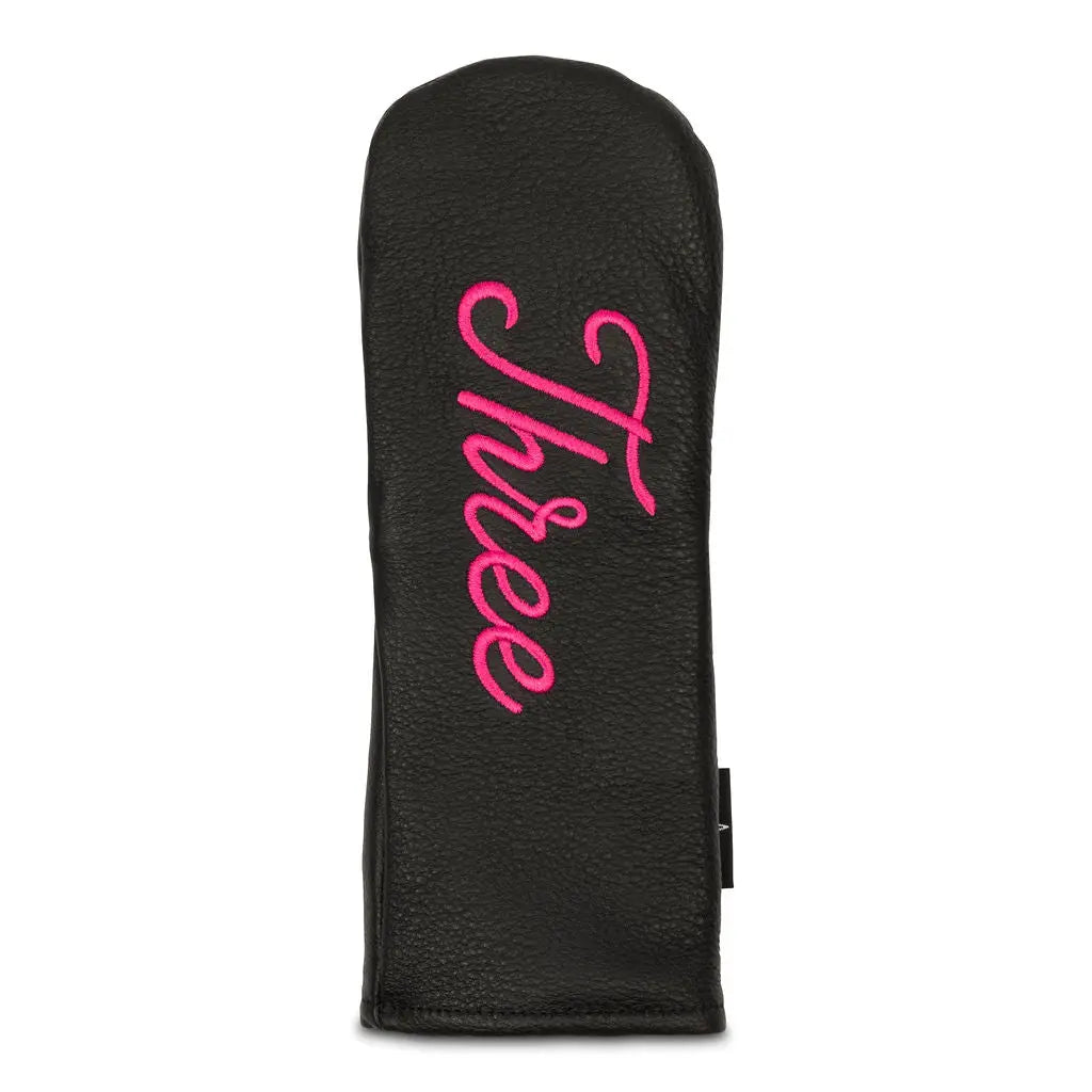 THREE - BLACK LEATHER FW HEADCOVER