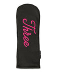 THREE - BLACK LEATHER FW HEADCOVER