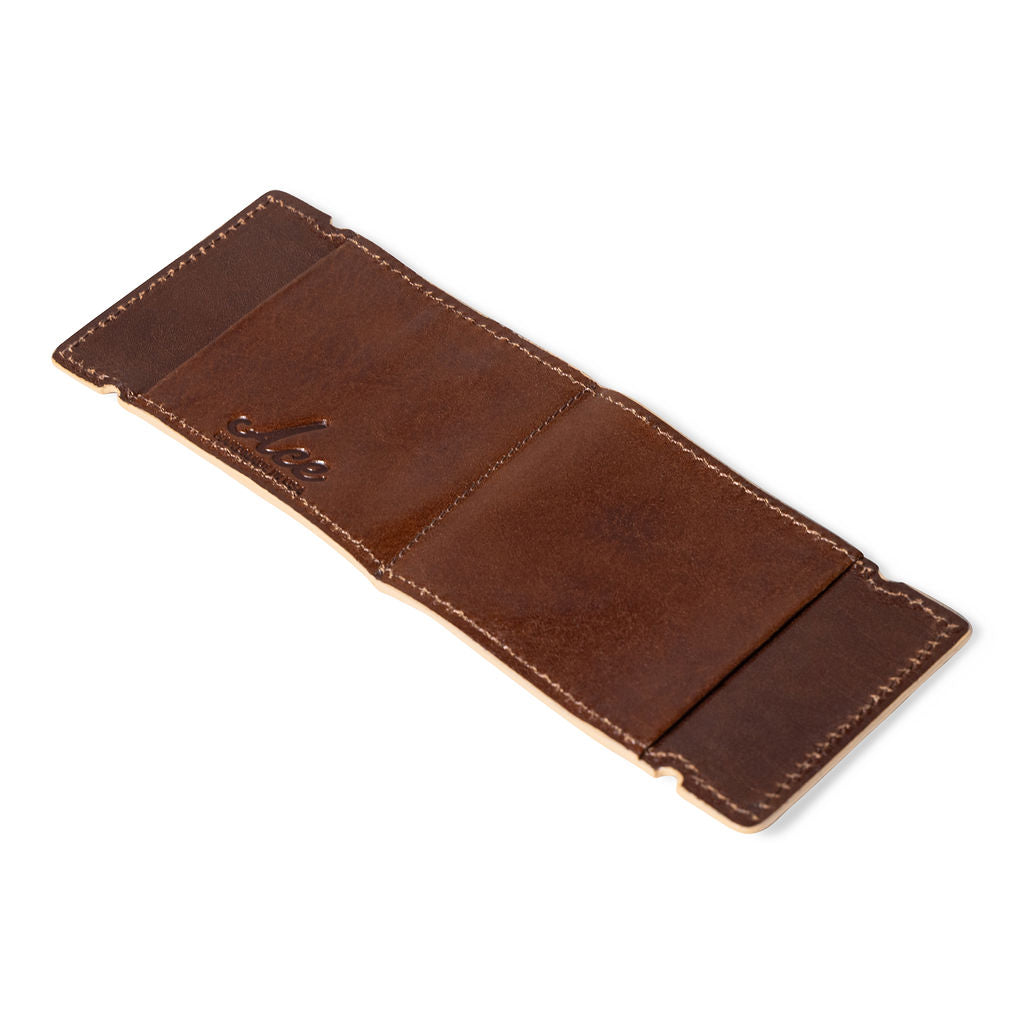 CHESTNUT OSTRICH CASH COVER WALLET