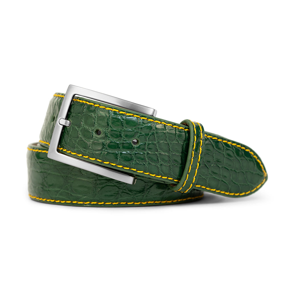 Augusta Green Crocodile Genuine Leather Golf Belt | 2026 Masters
