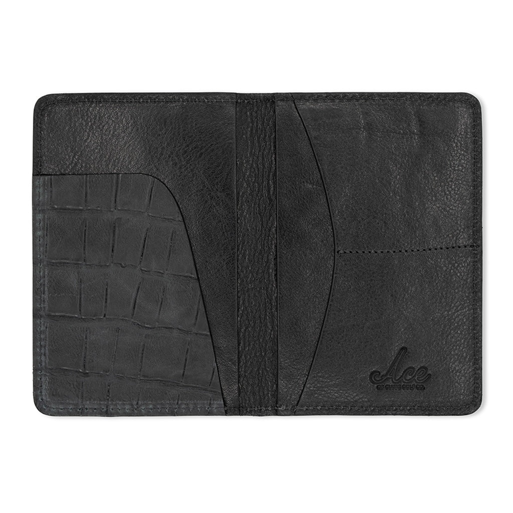 CHARCOAL ALLIGATOR PASSPORT COVER