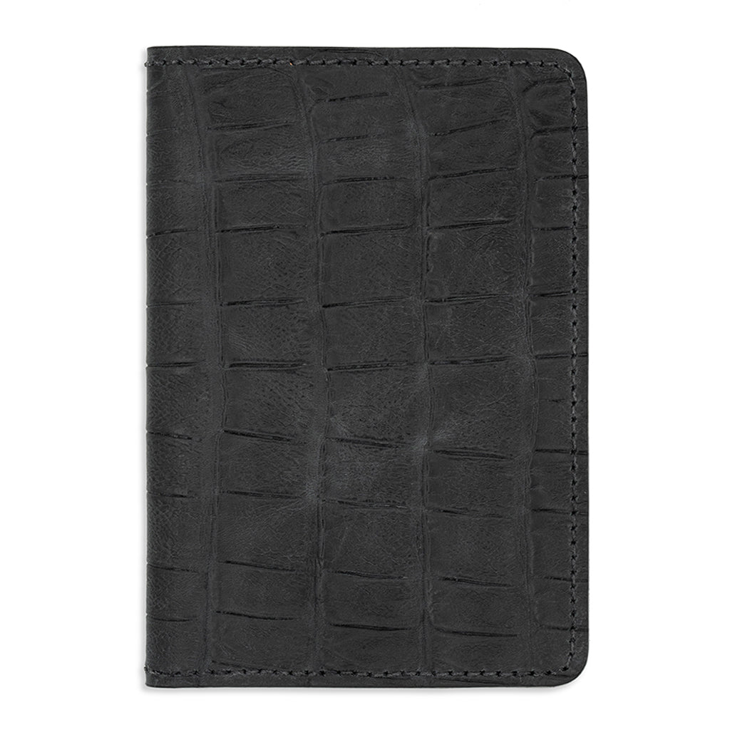 CHARCOAL ALLIGATOR PASSPORT COVER
