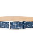 BLUE & WHITE ALLIGATOR BELT