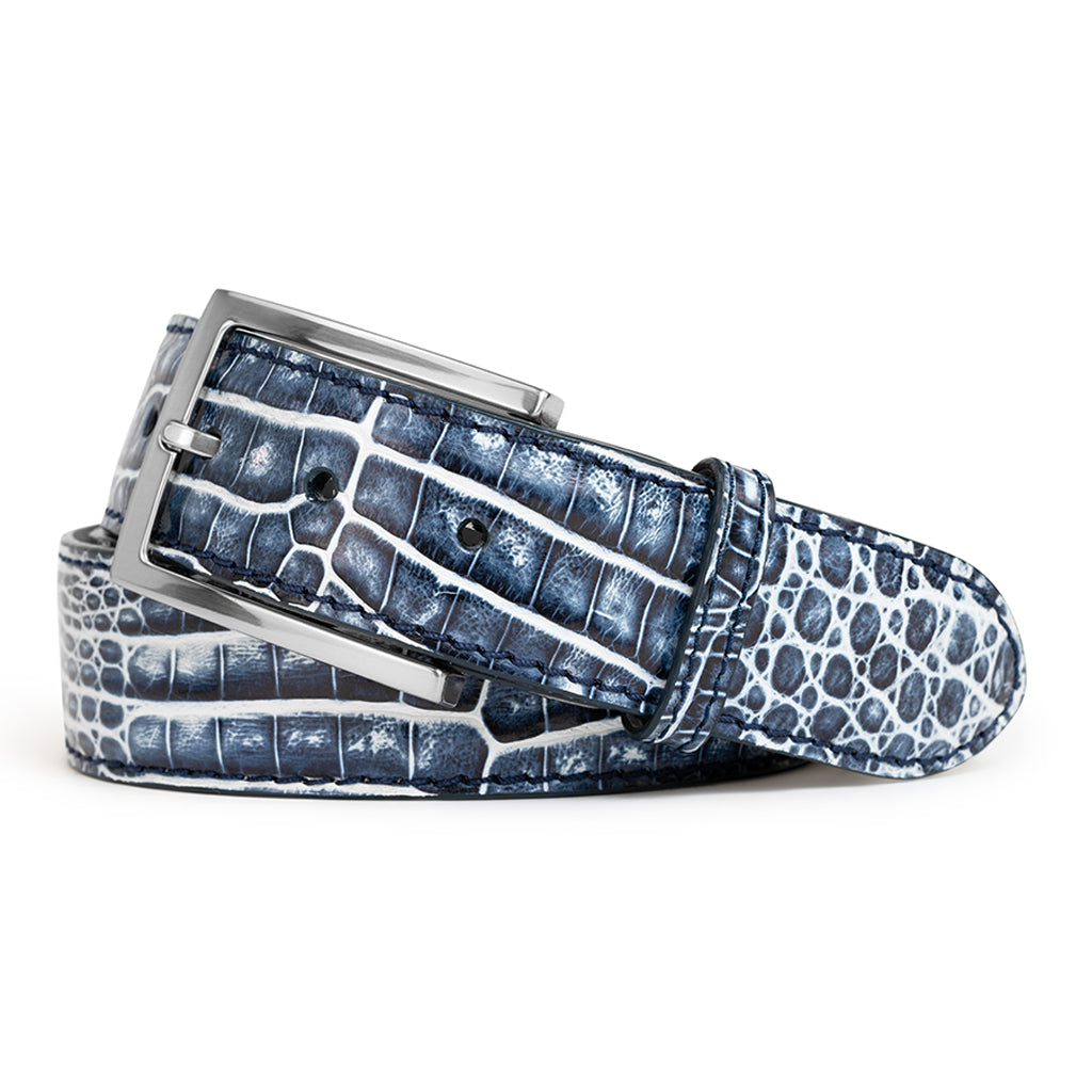 BLUE & WHITE CAIMAN BELT (1.25" WIDTH)