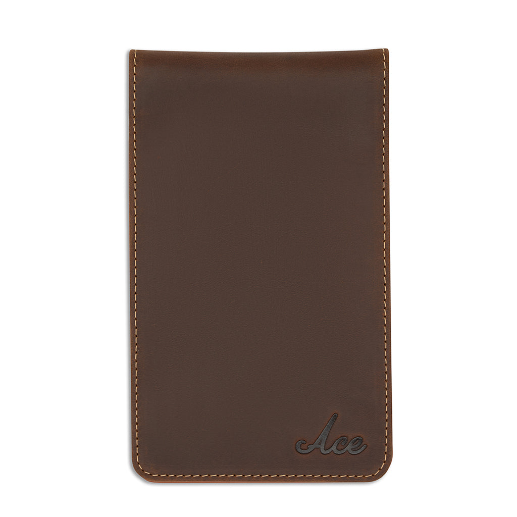 Brown Baseball Genuine Leather Golf Scorecard Holder | Ace of