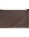 CHOCOLATE LEATHER CASH BAG