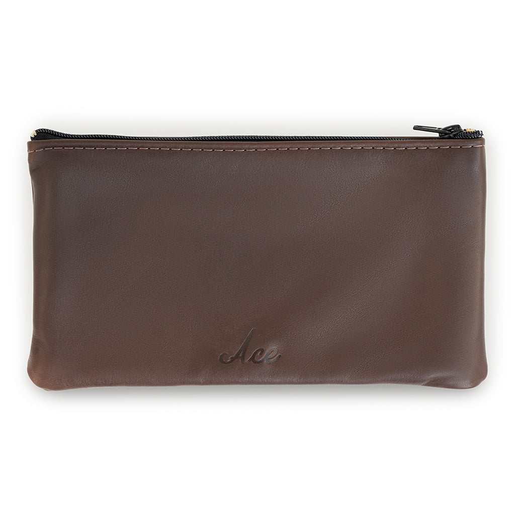 Brown Genuine Leather Cash Bag Valuables Pouch | Made in USA – Ace