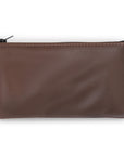 CHOCOLATE LEATHER CASH BAG