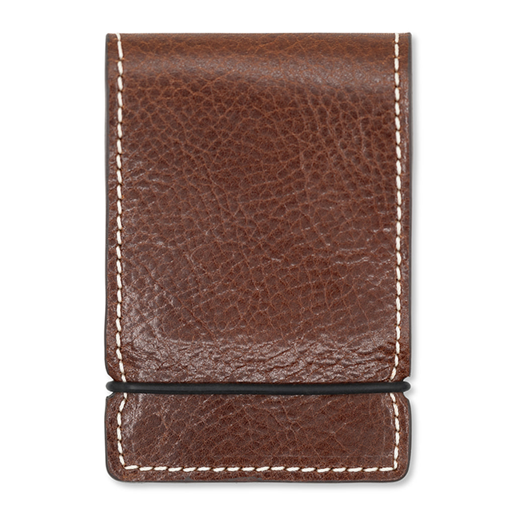 BROWN LEATHER CASH COVER WALLET