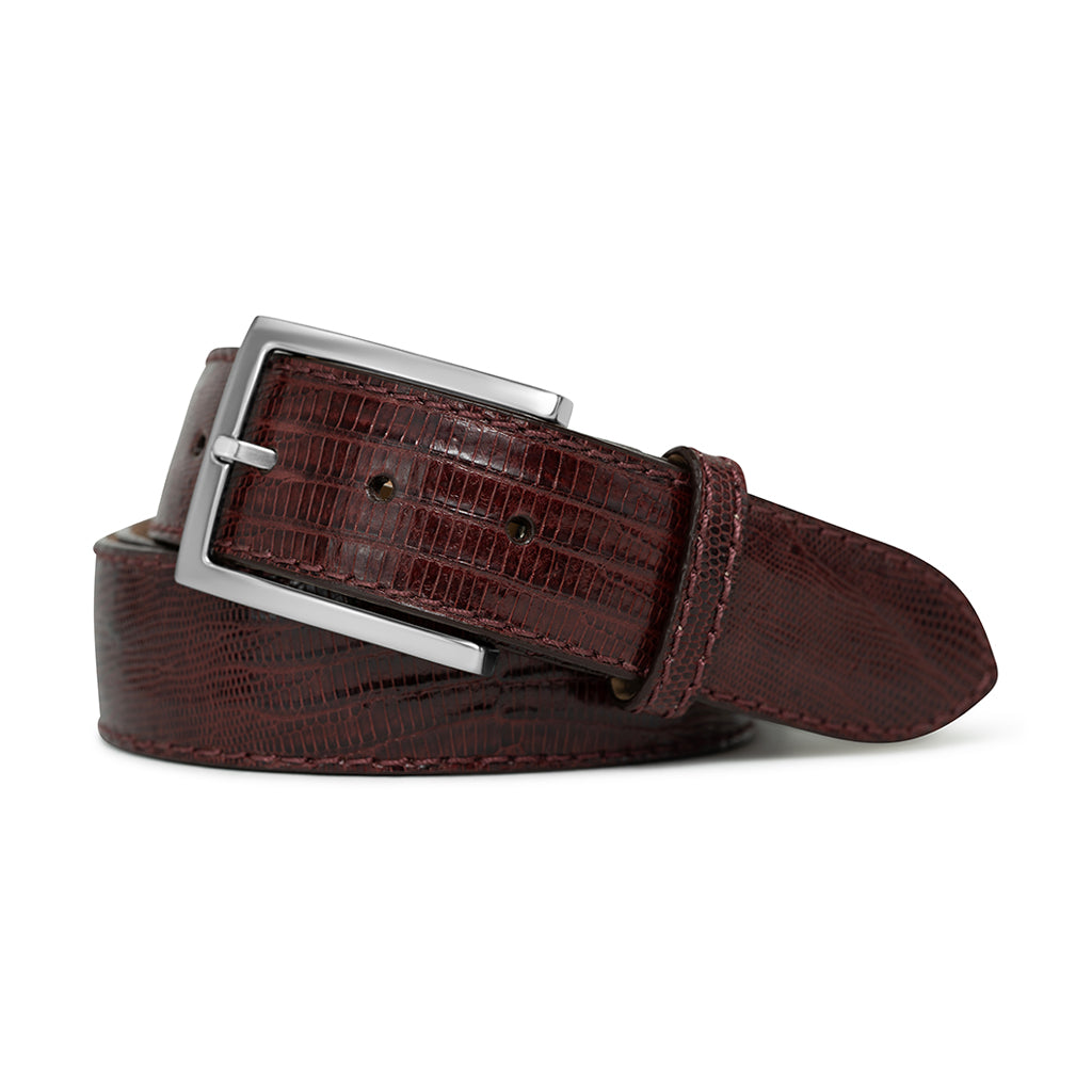 Burgundy Red Lizard Genuine Leather Golf Belt | Ace Handmade  display picture 1