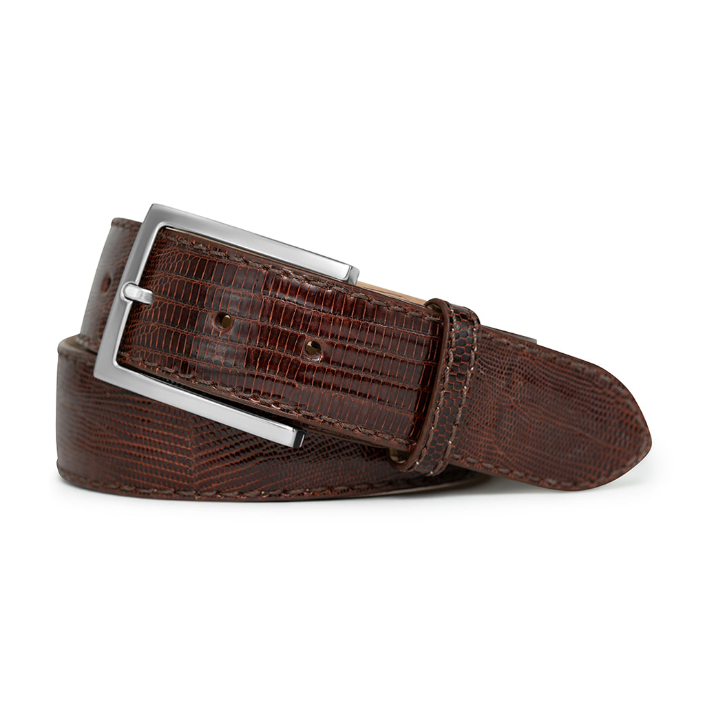 Chestnut Brown Lizard Genuine Leather Golf Belt | Ace  display picture 1