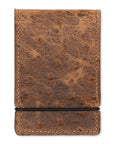 CHESTNUT OSTRICH CASH COVER WALLET