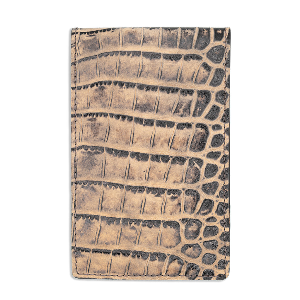 COFFEE BUFFED ALLIGATOR SCORECARD HOLDER