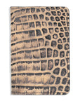 COFFEE BUFFED ALLIGATOR PASSPORT COVER