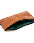 COGNAC ALLIGATOR CASH BAG
