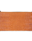 COGNAC ALLIGATOR CASH BAG