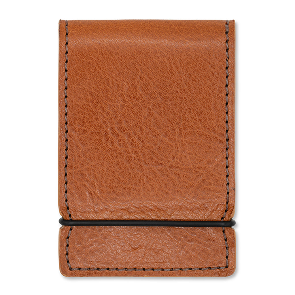 COGNAC LEATHER CASH COVER WALLET
