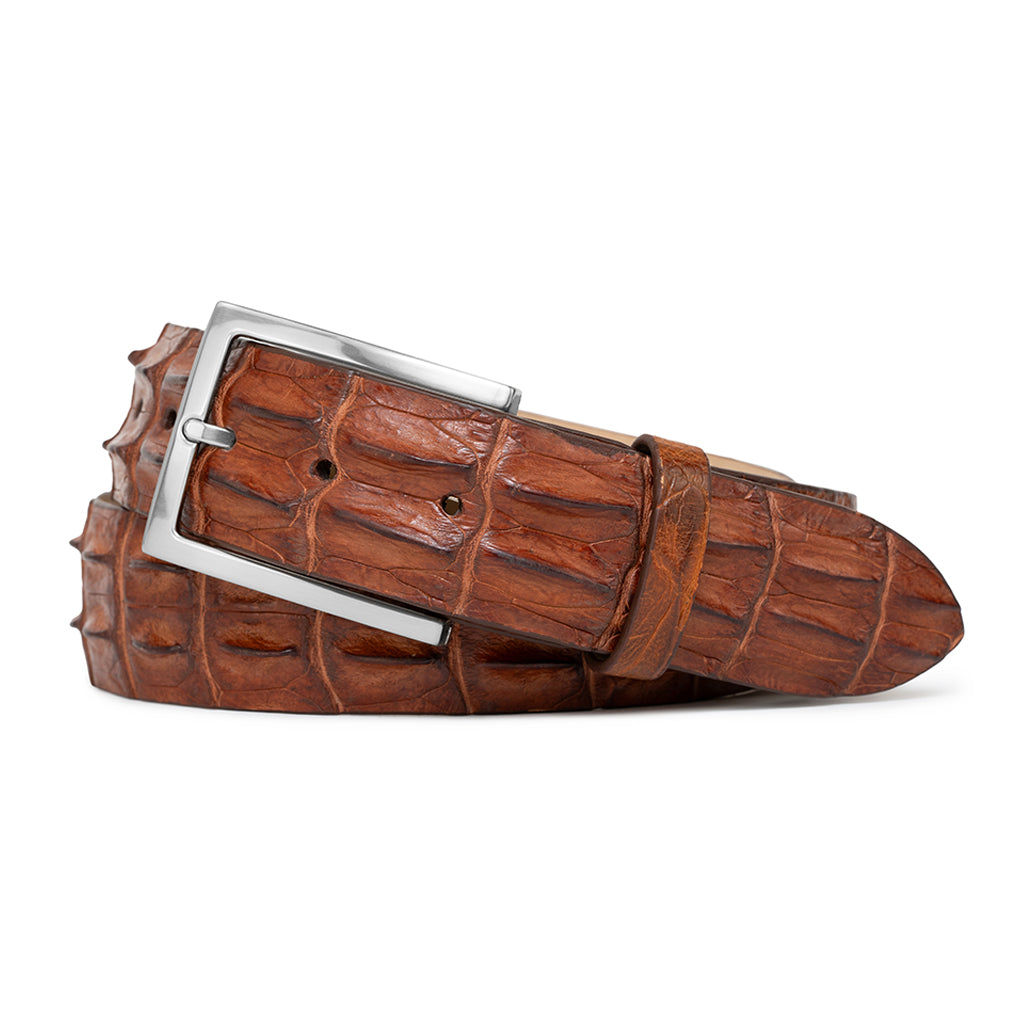 COGNAC HORNBACK CROCODILE CUSTOM BELT