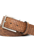 COGNAC RUSTIC WEAVE BELT
