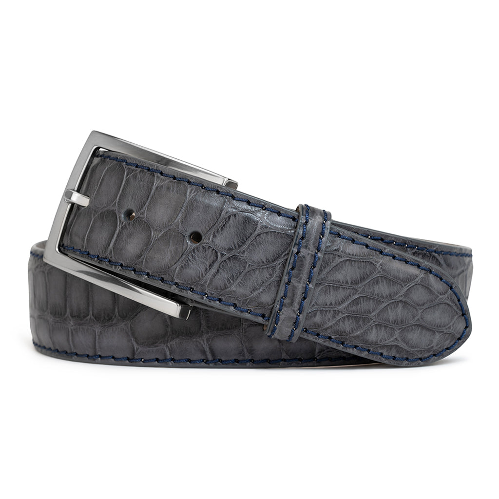 DARK GREY ALLIGATOR CUSTOM BELT