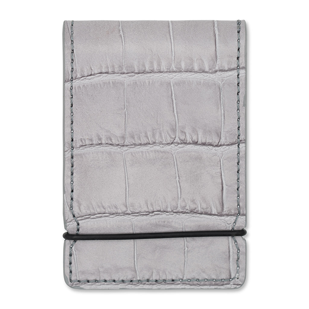 GLACIER GREY ALLIGATOR GENUINE LEATHER CASH COVER GOLF WALLET