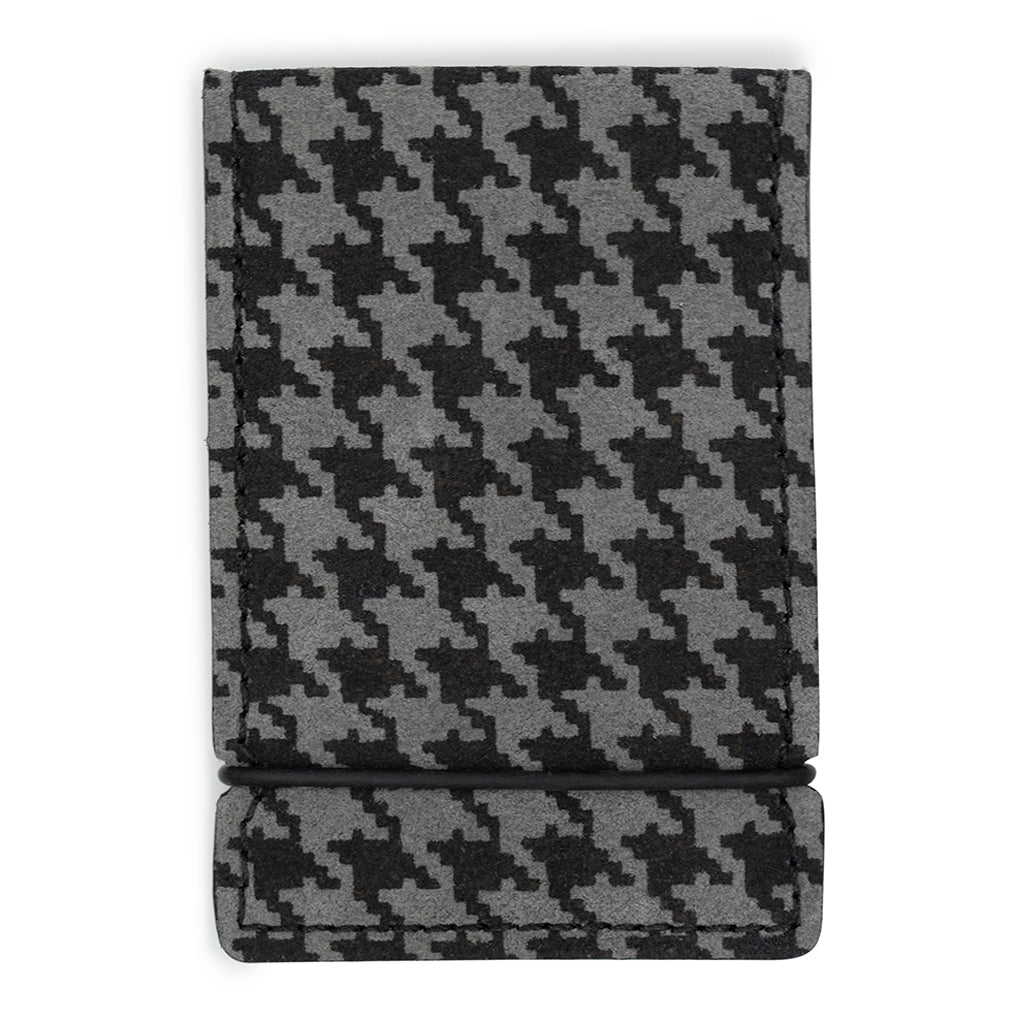 GREY HOUNDSTOOTH GENUINE LEATHER CASH COVER GOLF WALLET – Ace of