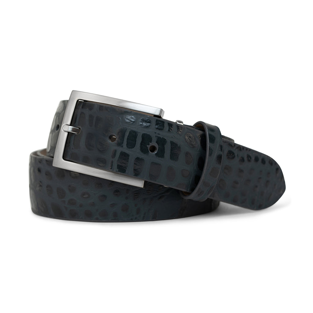 Navy Blue Crocodile Genuine Leather Golf Belt | Ace of Clubs  display picture 1