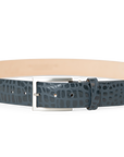 NAVY CROCODILE BELT