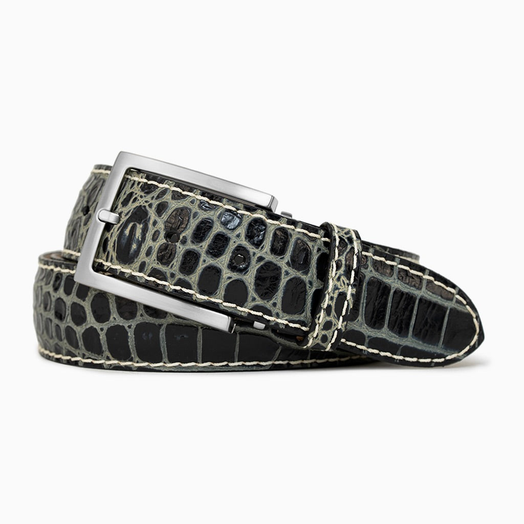 小物 SGSC The Hermit Club Leather Drip Belt Black& Tan Alligator Genuine Calfskin Leather Golf Belt | Ace of