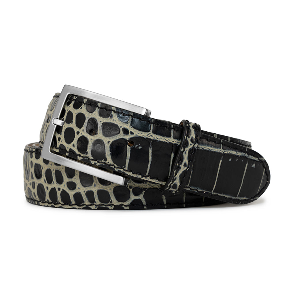 Black& Tan Alligator Genuine Calfskin Leather Golf Belt | Ace of