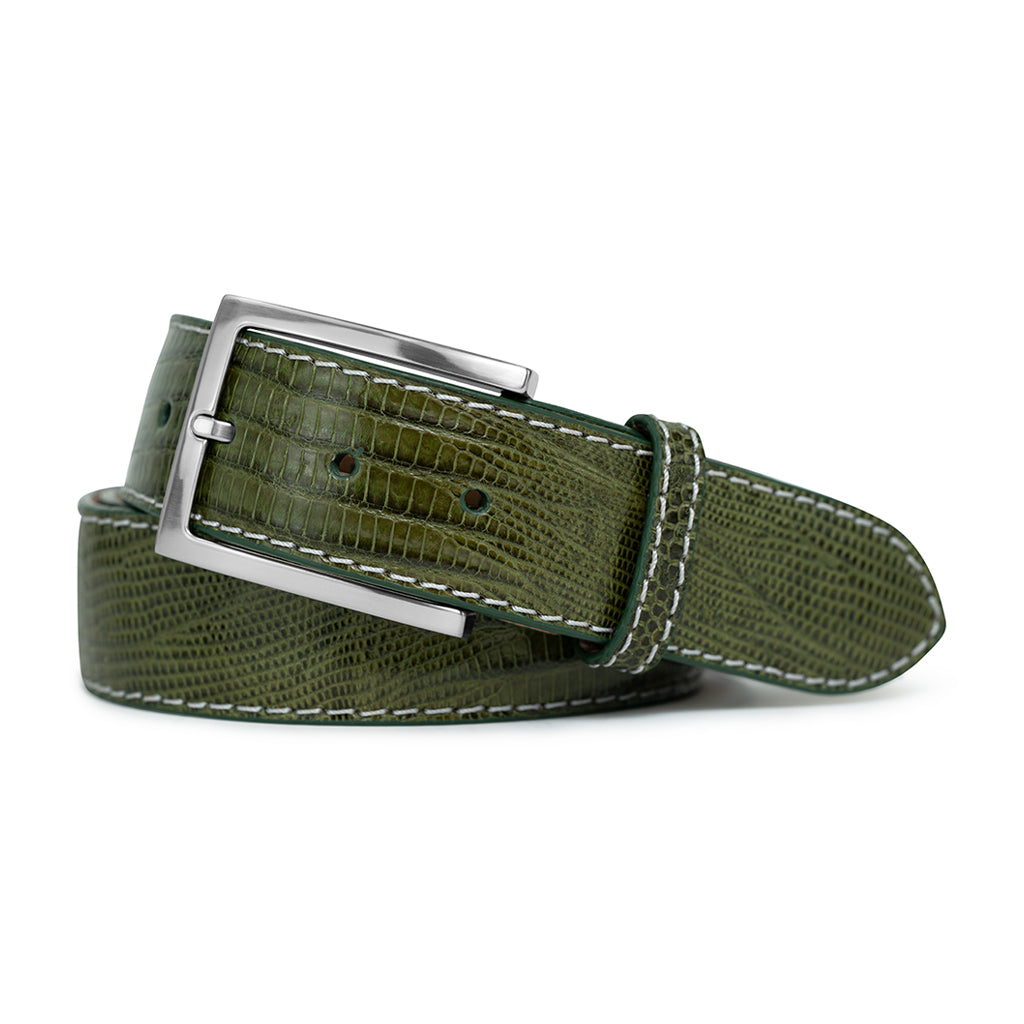 OLIVE LIZARD BELT