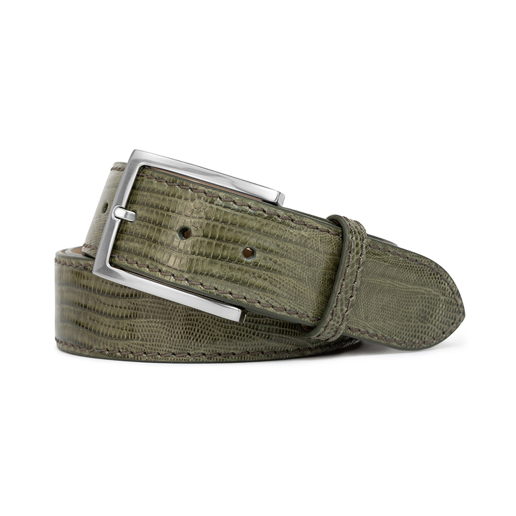 Vintage CIPRIANI Genuine Lizard Grain Leather Olive Green Waist Belt Size M Cipriani Belts for Women for sale | eBay main image 2