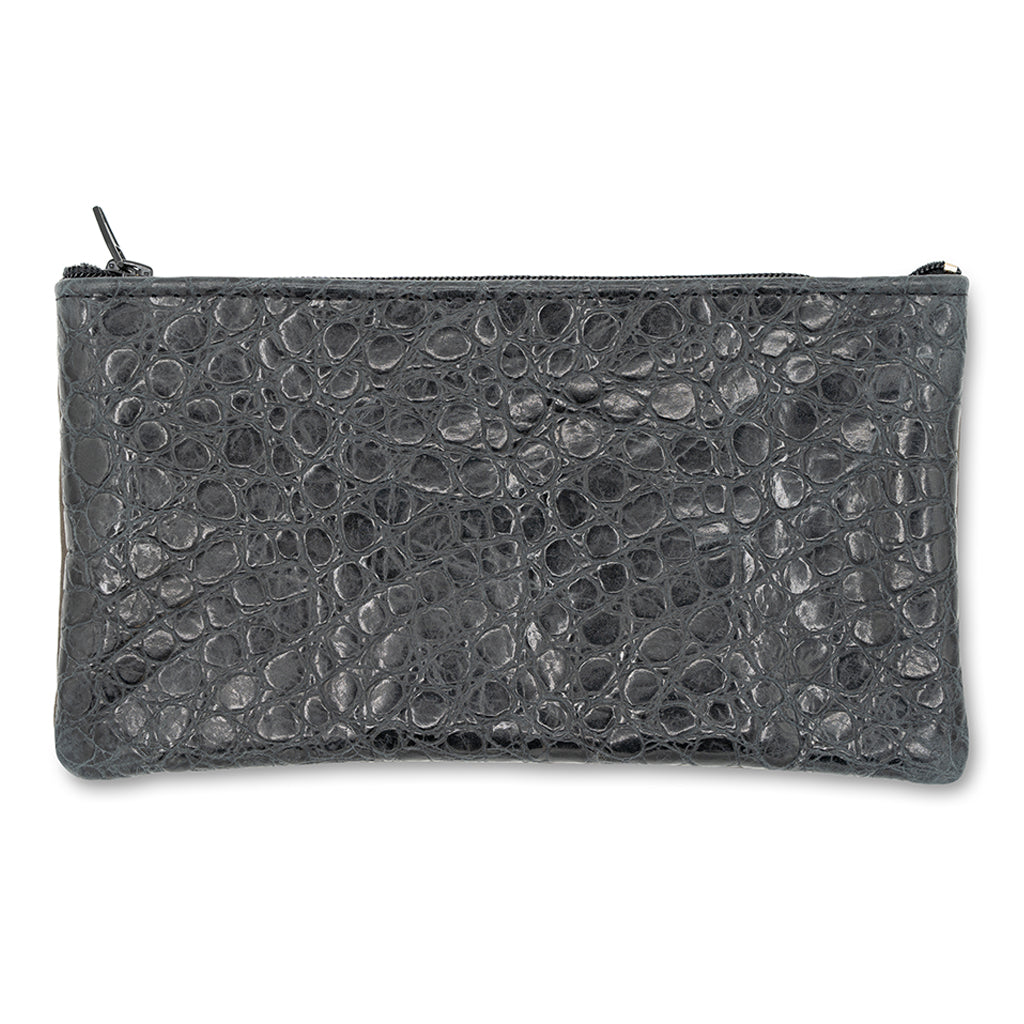 Onyx Black Alligator Genuine Leather Cash Bag Valuables Pouch
