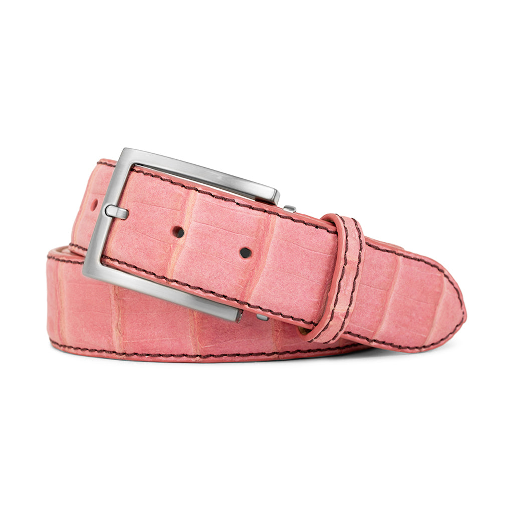 PINK CAIMAN CROCODILE TAIL ALLIGATOR BELT | HANDMADE IN USA – Ace